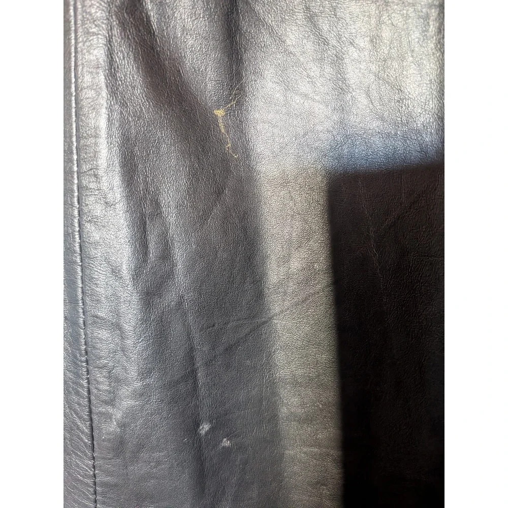 Winlit Vintage Ginuwine Leather pencil skirt 9/10 Black V front Rare 90's - Picture 10 of 10